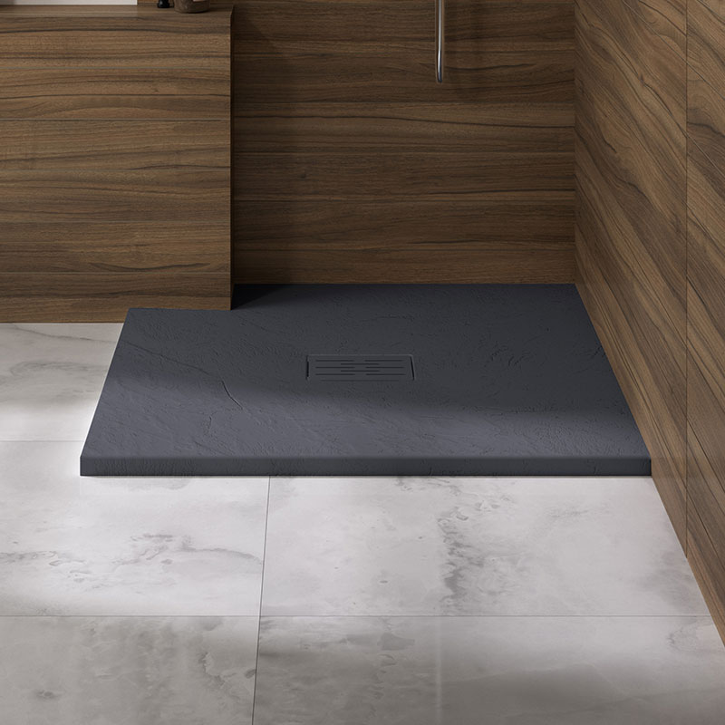 Kinerock Evo square shower tray in anthracite