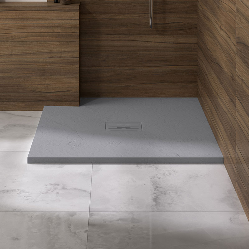 Kinerock Evo square shower tray in grey