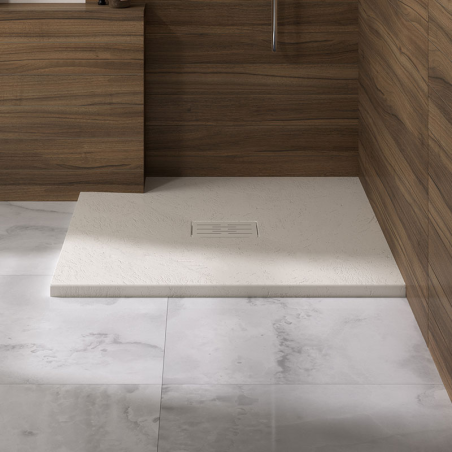 Kinerock Evo square shower tray in sable