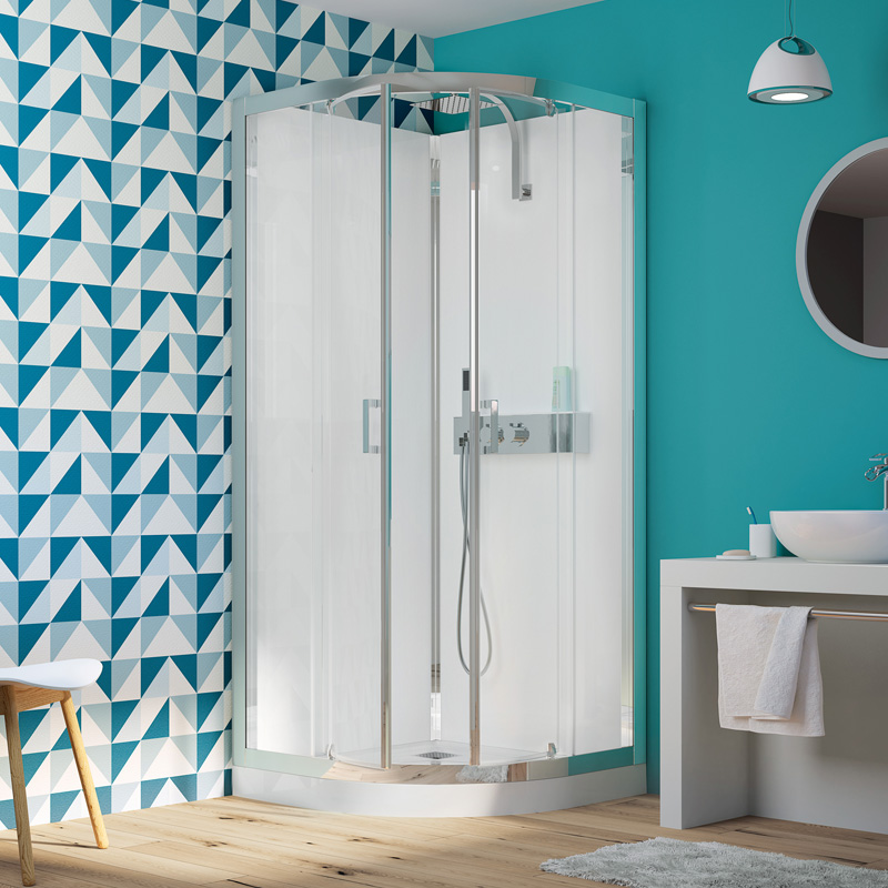 Eden quadrant cubicle with pivot doors