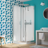 Eden quadrant cubicle with pivot doors