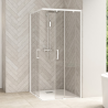 Smart Design Corner Entry with Two Sliding Doors with white profile