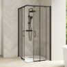 Smart Design Corner Entry with Two Sliding Doors with black profile