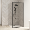 Smart Design Pivot Door with Side Panel, black profiles